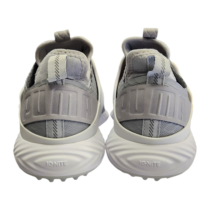 puma プーマ イグナイト パワーアダプト ケージド ディスク ゴルフシューズ メンズ 紐なし ニットメッシュ 撥水 グレー/ホワイト 26.5cm 192236 中古 T1
