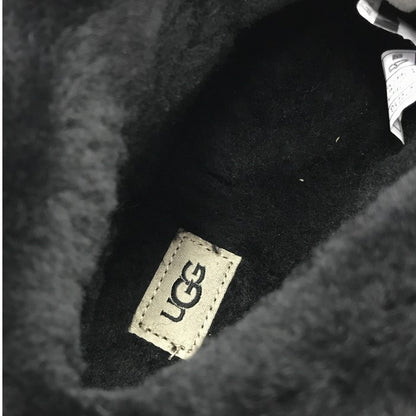 UGG アグ ファンケット ブーツ レディース レザー ジップアップ 厚底 艶消し マット ブラック 25cm 1120877 中古 T1