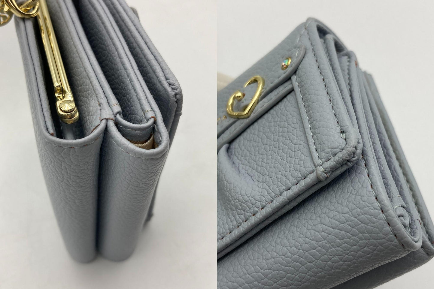 SAMANTHA VEGA サマンサベガ ハートベルト 折財布 ライトブルー 中古 D4