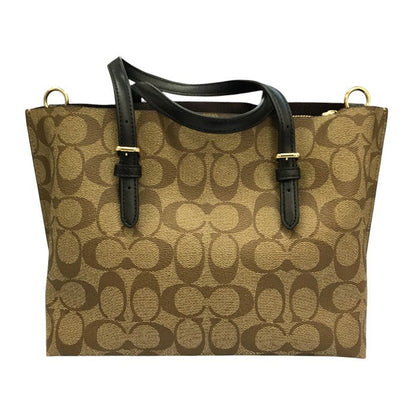 COACH コーチ ハンドバッグ レディース PVCシグネチャー 2way トート ショルダー 斜め掛け ブラウン C4250 中古 T1