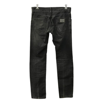 DOLCE&GABBANA ドルチェ&ガッバーナ デニムパンツ メンズ ダメージ加工 ジーンズ ブラックデニム 50サイズ G374LP G8G92 中古 T1