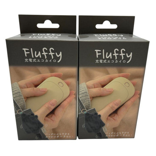未開封品 TOYOCASE 東洋ケース株式会社 充電式 カイロ Fluffy にゃんふぃ JDK-FL-02 2個セット 冬 暖かい ポーチ付き エコ 温度調節 モバイルバッテリー 中古 W４