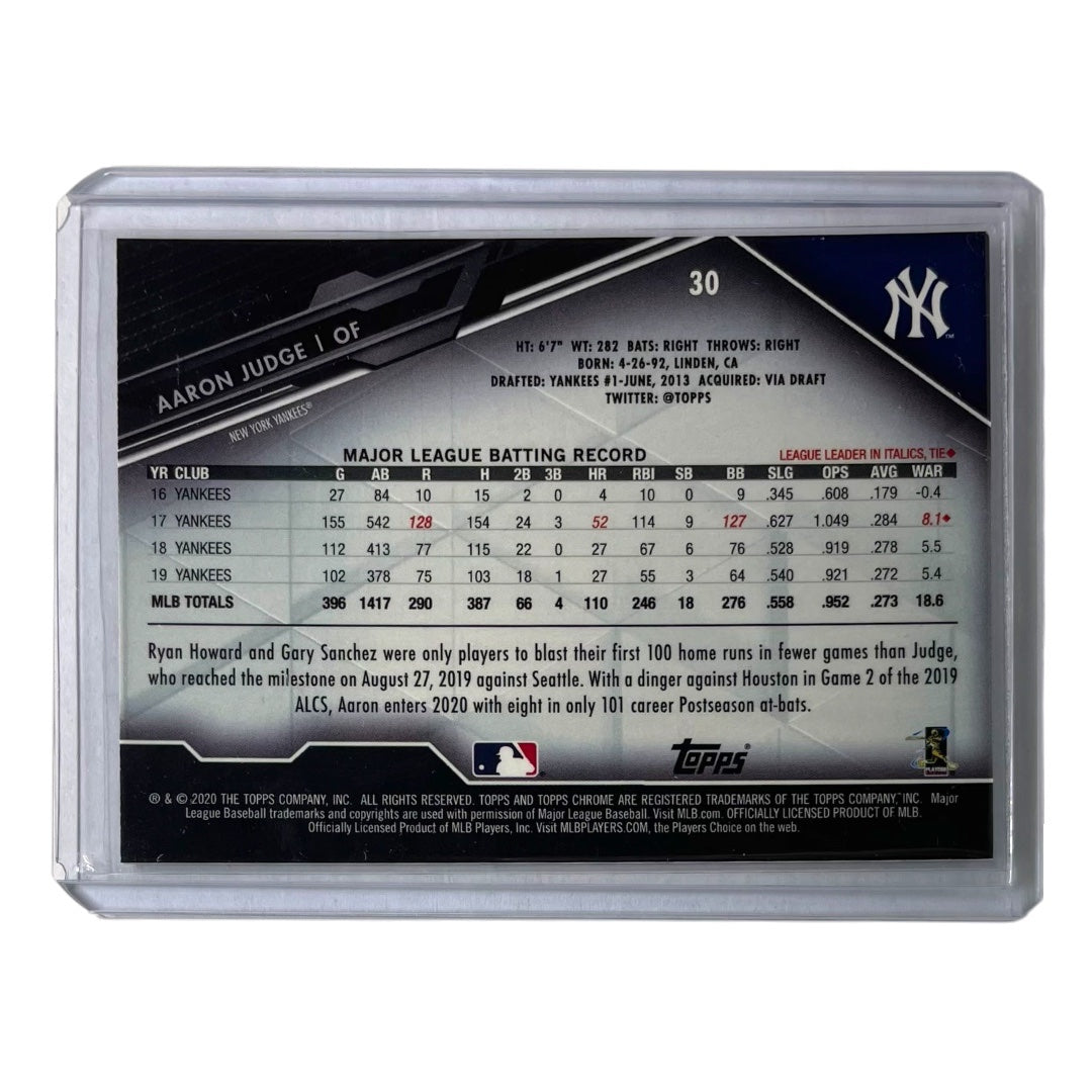 TOPPS MLBカード CHROME AARON JUDGE NEW YORK YANKEES #30 中古 IT2