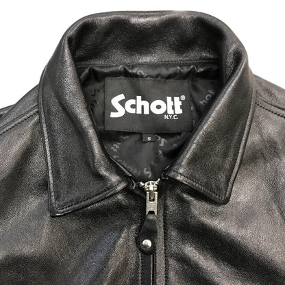 Schott ショット トラッカージャケット メンズ ラムレザー シングル 羊革 ブラック Sサイズ 3121034 中古 T1
