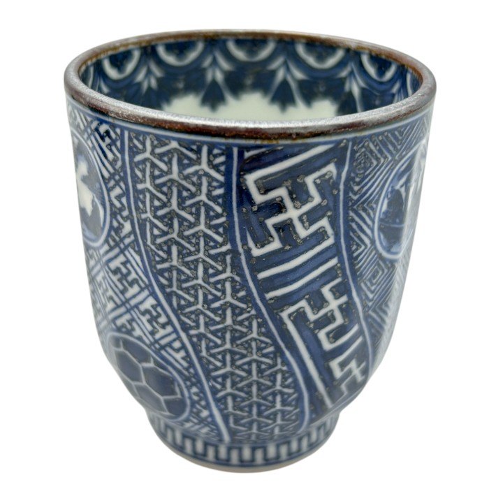 京焼 清水焼 山本昌弘 湯呑 ペア 和食器 磁器 茶器 丸紋祥瑞 中古 W４