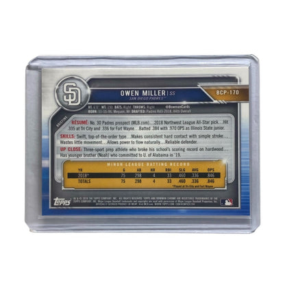TOPPS MLBカード BOWMAN CHROME 1ST OWEN MILLER PADRES 08/50 #BCP-170 中古 IT2
