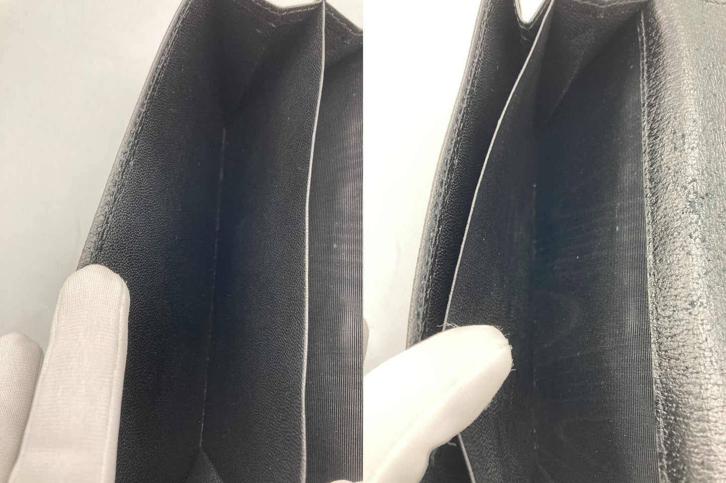 GUCCI グッチ キャンバスレザー Wホック 2つ折り長財布 035 0416 2109 中古 D4