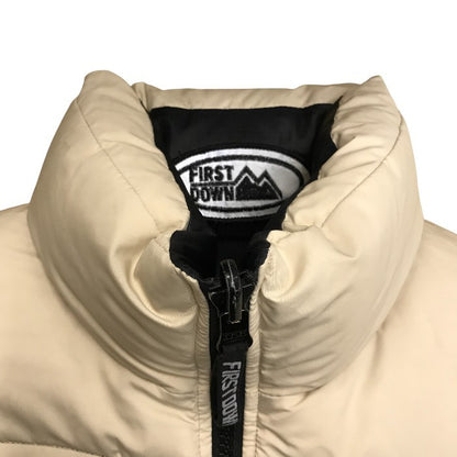 FIRST DOWN ファーストダウン ダウンベスト メンズ 冬  リバーシブル ブラック アイボリー Lサイズ 中古 N1