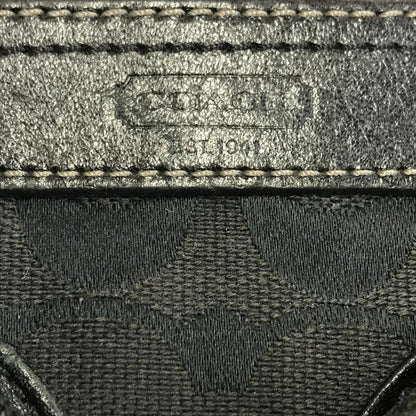COACH コーチ シグネチャー ショルダーバッグ レディース キャンバス/レザー ミニサイズ セミショルダー 斜め掛け不可 ブラック 中古 T1