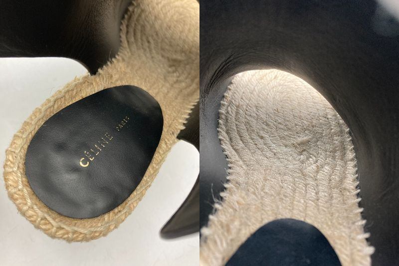 CELINE セリーヌ Open Toe Bootie 80 エスパドリーユ ウェッジソール サンダル サイズ35 中古 D4