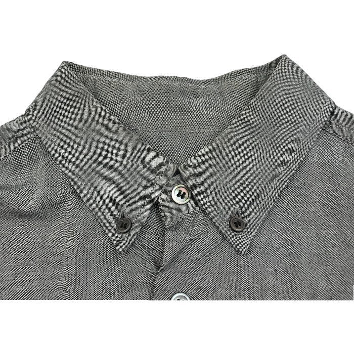 COMME des GARCONS コムデギャルソン GANRYU ガンリュウ シャツ メンズ 長袖 カジュアル プリント Mサイズ グレー ED-B003 トップス 秋 春 中古 W1