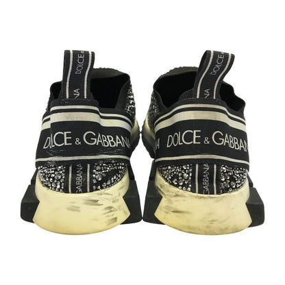 DOLCE & GABBANA ドルチェ＆ガッバーナ ソレント スニーカー メンズ ローカット ラインストーン スリッポン ブラック/ホワイト 43サイズ CS1724AZ1831 中古 T1