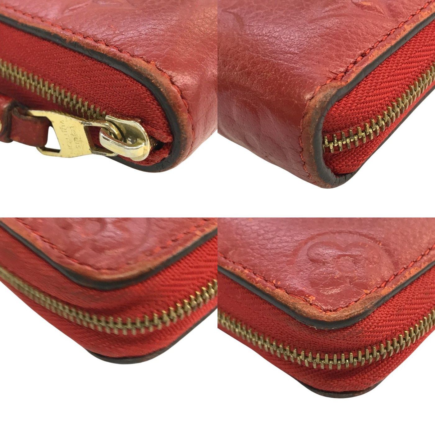 LOUIS VUITTON ルイ ヴィトン モノグラム アンプラント ジッピー コインパース ユニセックス ラウンドジップ 小銭入れ レザー スカーレット M63696 中古 T1