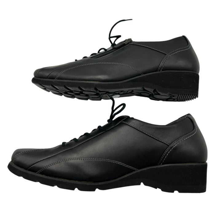 pedala ペダラ ASICS アシックス WP677F スニーカー 24.0cm レザー レディース 靴 シューズ ブラック 中古 W４