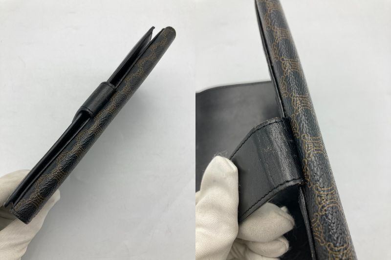 CELINE セリーヌ マカダム Wホック 長財布 中古 D4