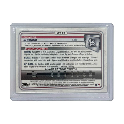TOPPS MLBカード BOWMAN CHROME 1ST CHANDLER REDMOND ST. LOUIS CARDINALS 58/99 #CPA-CR 中古 IT1