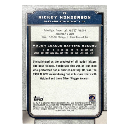 TOPPS MLBカード MUSEUM COLLECTION RICKEY HENDERSON ATHLETICS 010/150 #70 中古 IT2
