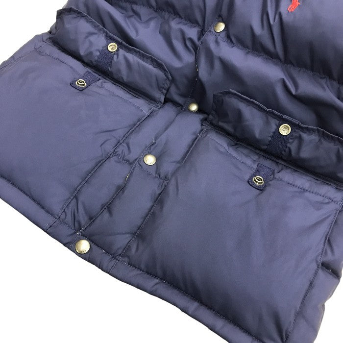 POLO RALPH LAUREN ラルフローレン ダウンベスト リバーシブル イエロー/ネイビー 160㎝ 中古 M1
