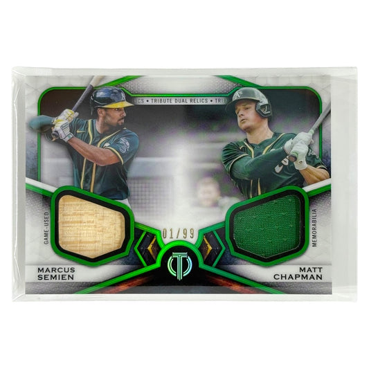 TOPPS MLBカード TRIBUTE MARCUS SEMIEN MATT CHAPMAN OAKLAND ATHLETICS /99 #DR2-SC 中古 IT1