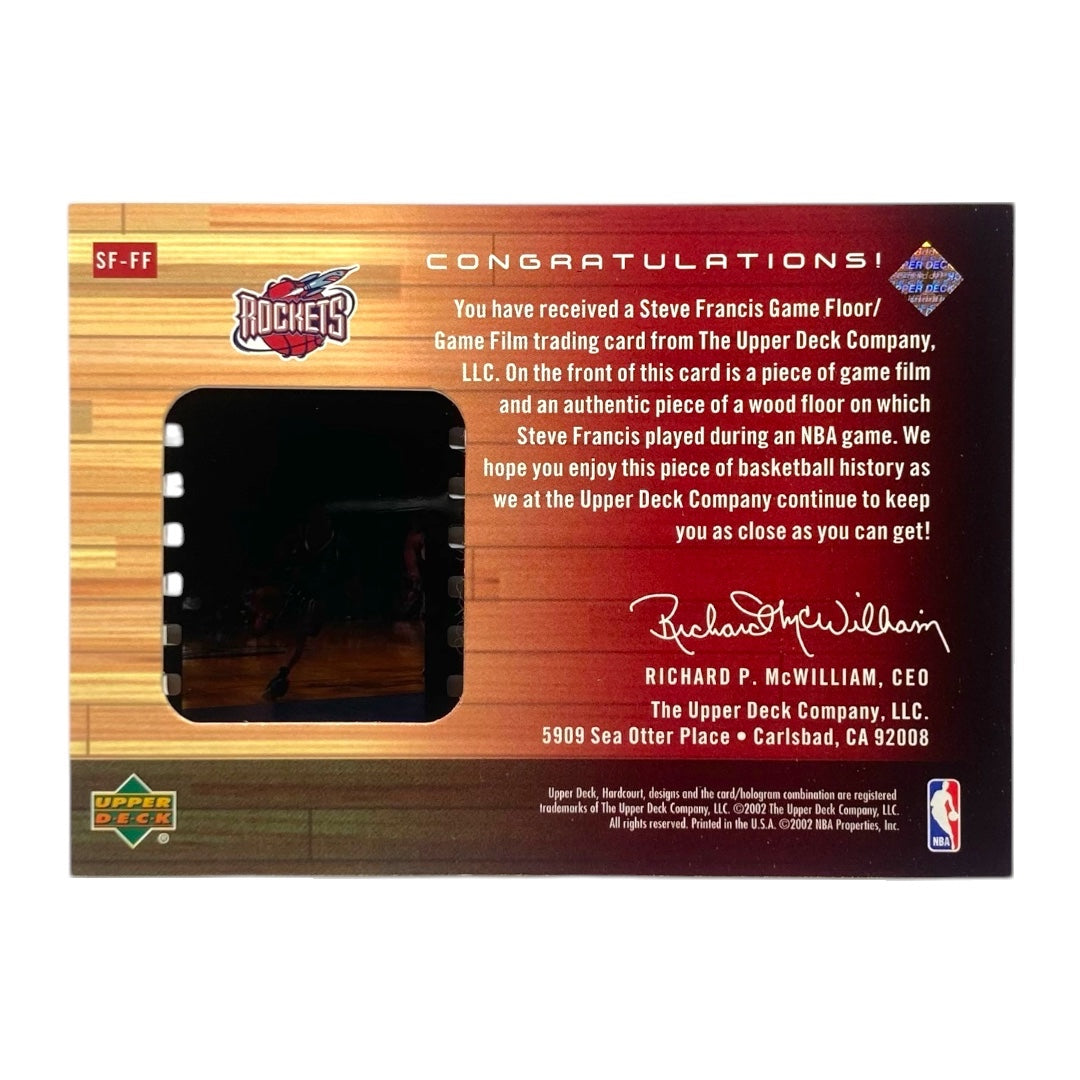 UPPER DECK NBAカード HARDCOURT UD GAME FLOOR GAME FILM STEVE FRANCIS ROCKETS #SF-FF 中古 IT2