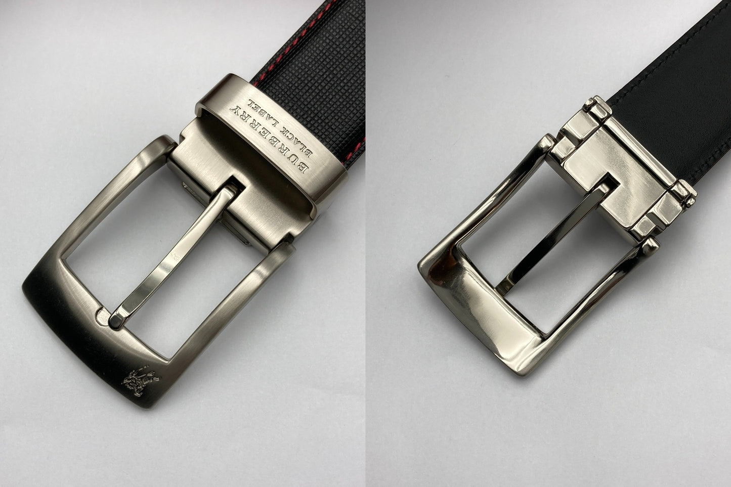BURBERRY BLACK LABEL バーバリーブラックレーベル バックル レザーベルト メンズ 中古 D4