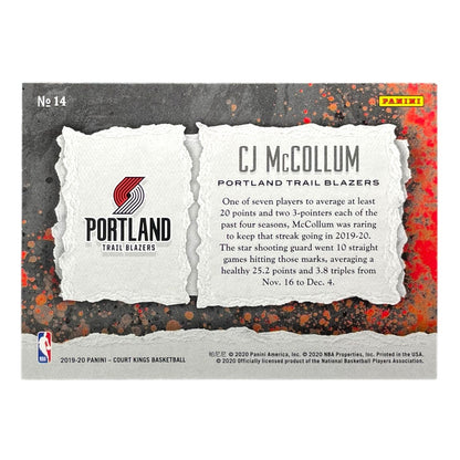 PANINI NBAカード COURT KINGS CJ MCCOLLUM PORTLAND TRAIL BLAZERS #14 中古 IT2