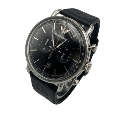 EMPORIO ARMANI エンポリオアルマーニ アビエーター クロノグラフ 腕時計 クオーツ AR11143 中古 D4