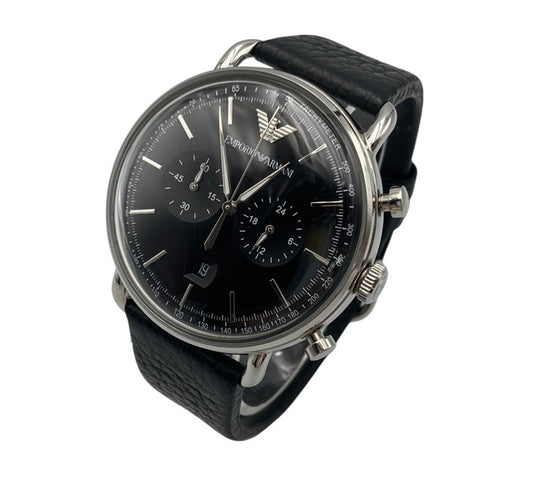 EMPORIO ARMANI エンポリオアルマーニ アビエーター クロノグラフ 腕時計 クオーツ AR11143 中古 D4