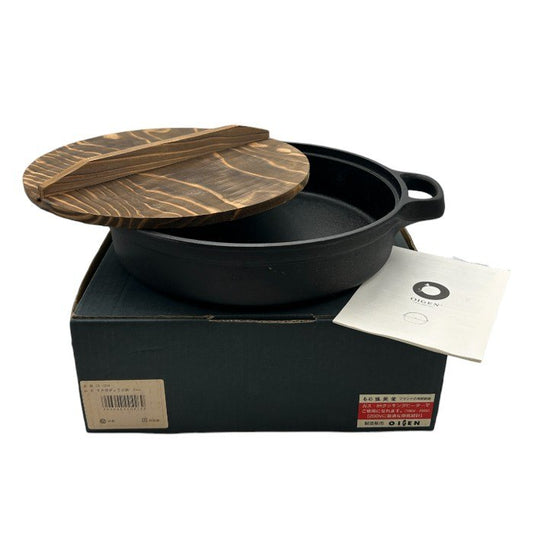 OIGEN 南部盛栄堂 南部鉄器 すき焼きぎょうざ鍋 26cm CA-004 鍋 調理器具 すき焼き鍋 ガス IH 直火 中古 W４