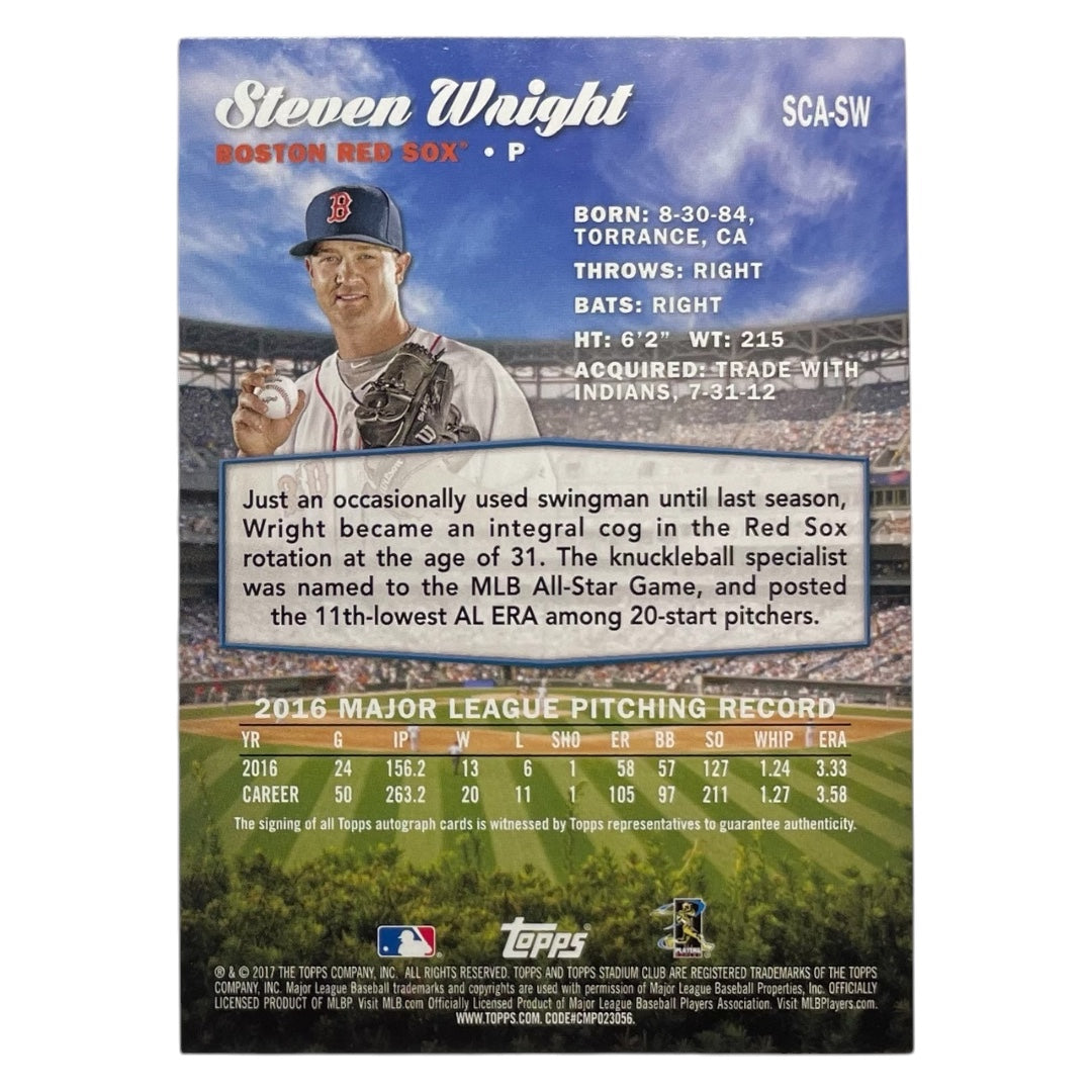 TOPPS MLBカード STADIUM CLUB STEVEN WRIGHT BOSTON RED SOX #SCA-SW 中古 IT2