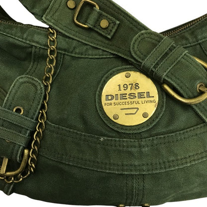 DIESEL ディーゼル ショルダーバッグ  ユニセックス オールシーズン キャンバス グリーン 中古 N1
