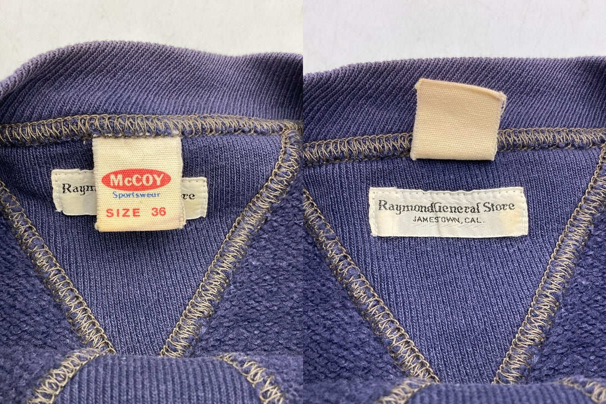The REAL McCOY'S ザリアルマッコイズ  RAYMOND GENERAL STORE RYDELL FOOTBALL プリント スウェット サイズ36 メンズ 中古 D4