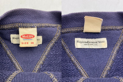 The REAL McCOY'S ザリアルマッコイズ  RAYMOND GENERAL STORE RYDELL FOOTBALL プリント スウェット サイズ36 メンズ 中古 D4