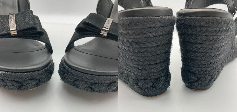 JILL STUART shoe ジルスチュアート リボンモチーフ プラットフォームジュートサンダル 24.0cm 中古 D4