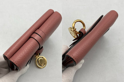 Chloe クロエ グレインレザー アルファベット スモールトリフォールド 3つ折り財布 中古 D4