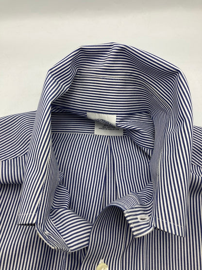 Brooks Brothers 346 ブルックスブラザーズ ボタンダウン ストライプ 長袖シャツ スリムフィット サイズ16 中古 D4