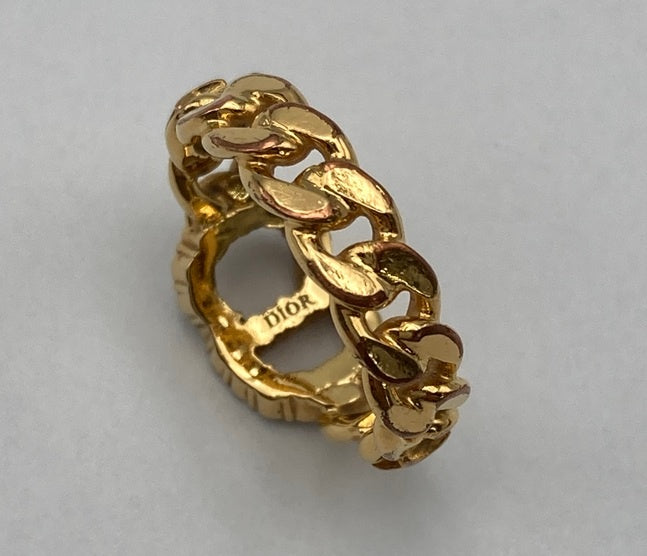 Christian Dior ディオール CDロゴ ラインストーン リング 中古 D4
