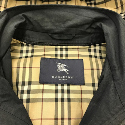 BURBERRY バーバリー コート メンズ ダウンライナー/フード付 コットン 裏地チェック柄 ブラック Mサイズ BBB85-585-09 中古 T1