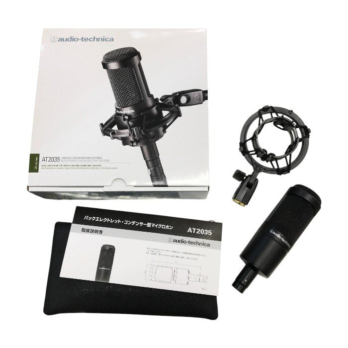 audio-technica バックエレクトレット・コンデンサー・マイクロホン ブラック 低ノイズ 自宅録音 動画配信 AT2035 中古 T1