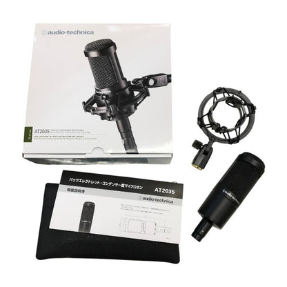 audio-technica バックエレクトレット・コンデンサー・マイクロホン ブラック 低ノイズ 自宅録音 動画配信 AT2035 中古 T1