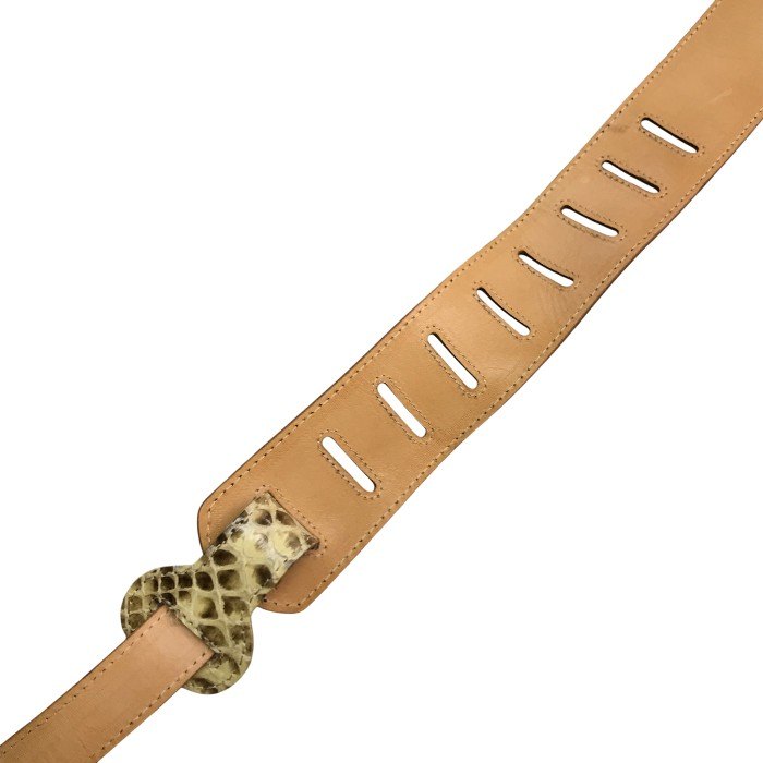 jajaboon ダイヤモンドパイソン ギターストラップ レザー ヘビ革 蛇皮 ベージュ 中古 T1