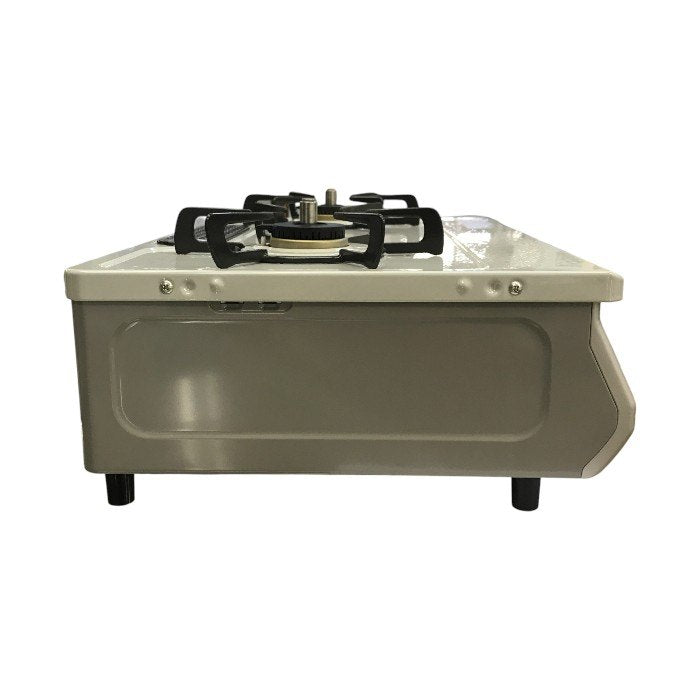 リンナイ ガステーブル クリームベージュ 都市ガス用 水無し片面焼きグリル 据え置き コンロ ガスレンジ 左強火力 RTE597BEL 中古 T1