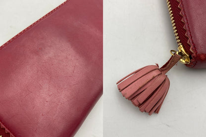 LOEWE ロエベ レザー ラウンドファスナー長財布 レディース 中古 D4