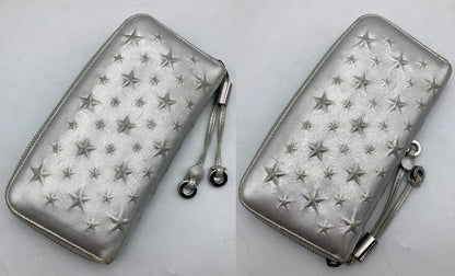 JIMMY CHOO ジミーチュウ スターエンボス ラウンドファスナー長財布 中古 D4