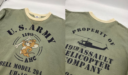 TOYS McCOY トイズマッコイ トムとジェリー U.S.ARMY リンガーTシャツ サイズM メンズ 中古 D4