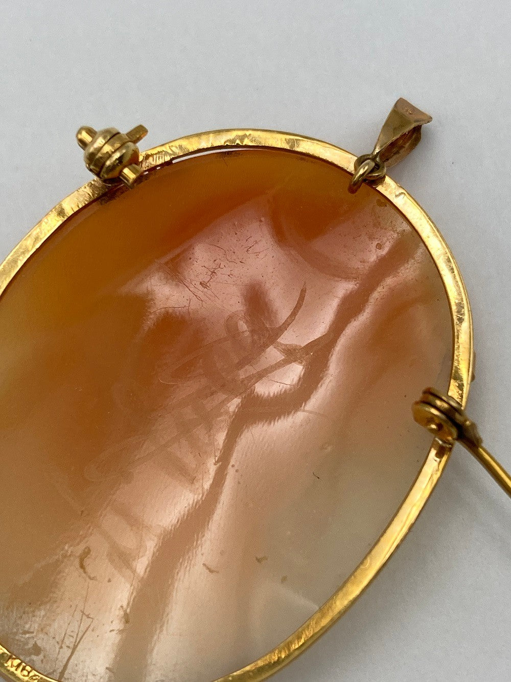 K18 シェルカメオ ブローチ 女性の横顔 中古 4