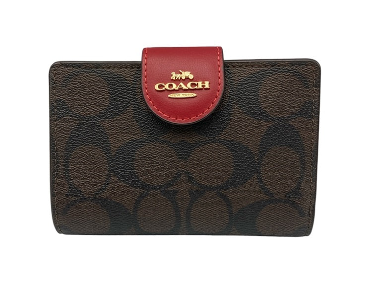 COACH コーチ ミディアム コーナー ジップ ウォレット C0082 中古 D4