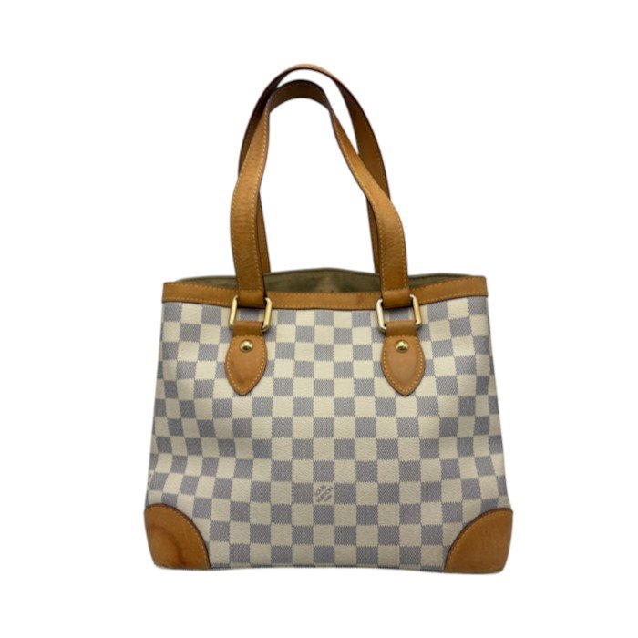LOUIS VUITTON ルイヴィトン ダミエ アズール ハムステッドMM ハンドバッグ ホワイト N51206 鞄 ブランド レディース トートバッグ 中古 W４