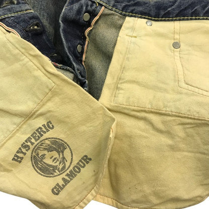HYSTERIC GLAMOUR ヒステリックグラマー デニムパンツ メンズ ジーンズ コットン スタッズ セルビッチ インディゴ 28インチ 4AP-2761 中古 T1