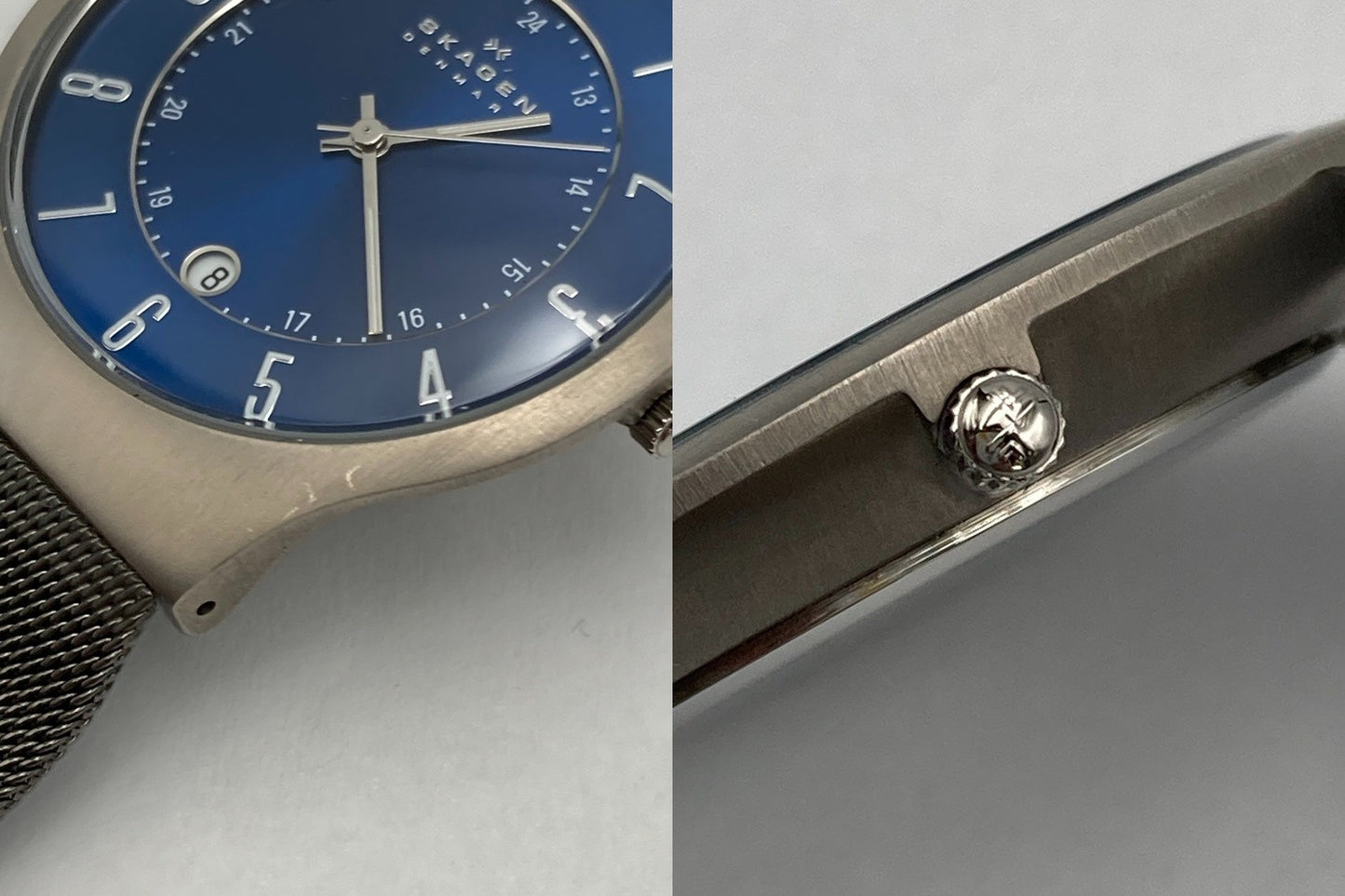 SKAGEN スカーゲン SUNDBY TITANIUM＆チャコールスチールメッシュウォッチ 233XLTTN 中古 D4